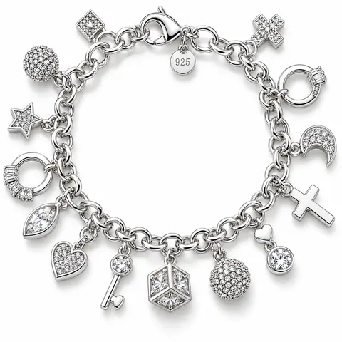 Women's Sterling Silver Heart Shaped Bracelet - Elegant Link Band, Stackable Design, Unique Costume Jewelry, Accessories for Women, Ideal GF Gift, Fits Adults, Suitable for Bracelet Stacks