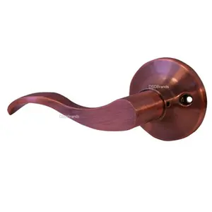 212 MAIN Constructor Prelude Left Dummy Lever Door Lock with Knob Handle Lockset - Antique Copper Finish, Vintage Decorative Handles Doorknobs, Keyless Lever Style Doorknobs Door Hardware Accessory