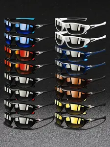 16 pairs of the latest fine check-patterned sports sunglasses, suitable for both men and women, come with UV protection lenses, perfect for various outdoor activities, available in multiple colors, designed by luxury brands, enhancing fashion sense