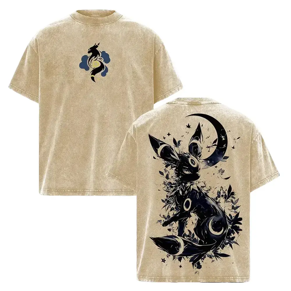 Vintage Washed Anime Graphic Short Sleeve T-Shirt, Unisex Oversized Casual Streetwear in Heavy Cotton, Apparel, Shortsleeve