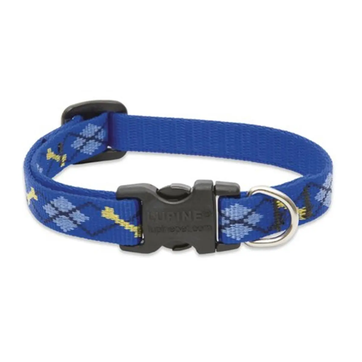 Lupine 41835 Dapper Dog Adjustable Collar, 0.5 in. Width, 10 - 16 in. Size, Comfortable Fit, Custom Designed Side-Release Buckle, Guaranteed, Machine Wash Warm