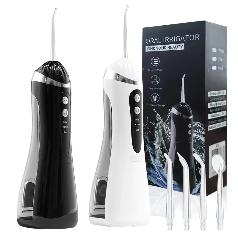 Portable Oral Irrigator, Teeth Whitening Mouth Rinse, Home Travel Use, Multiple Colors Available, Wireless Flosser, 2 Modes, 4 Replaceable Nozzles, Cordless Oral Irrigator