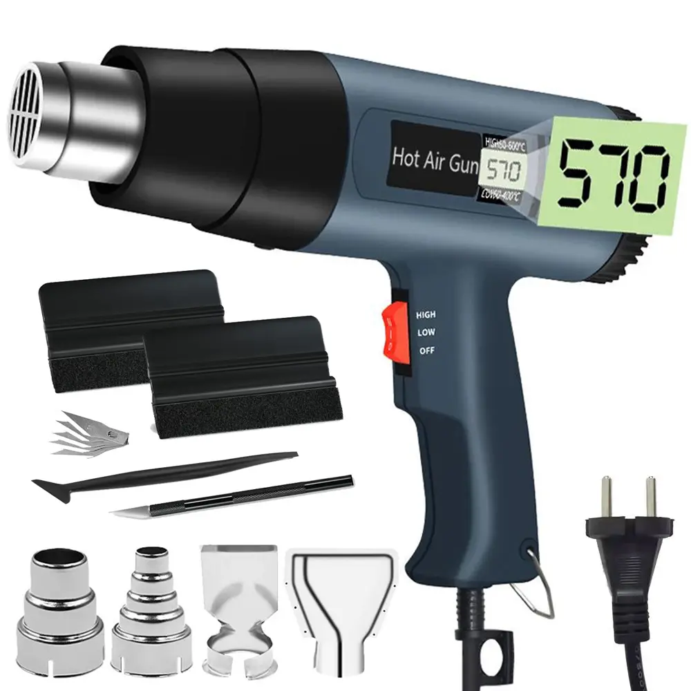 Complete Car Vinyl Wrap Tool Kit | Electric Heat Gun, Squeegee, Cutter | Perfect for Car Wrapping, Window Tinting Kit, Paint Protection Film, and Decals | Ideal for 3D Printing,Graphics and Decal Installation, DIY Use