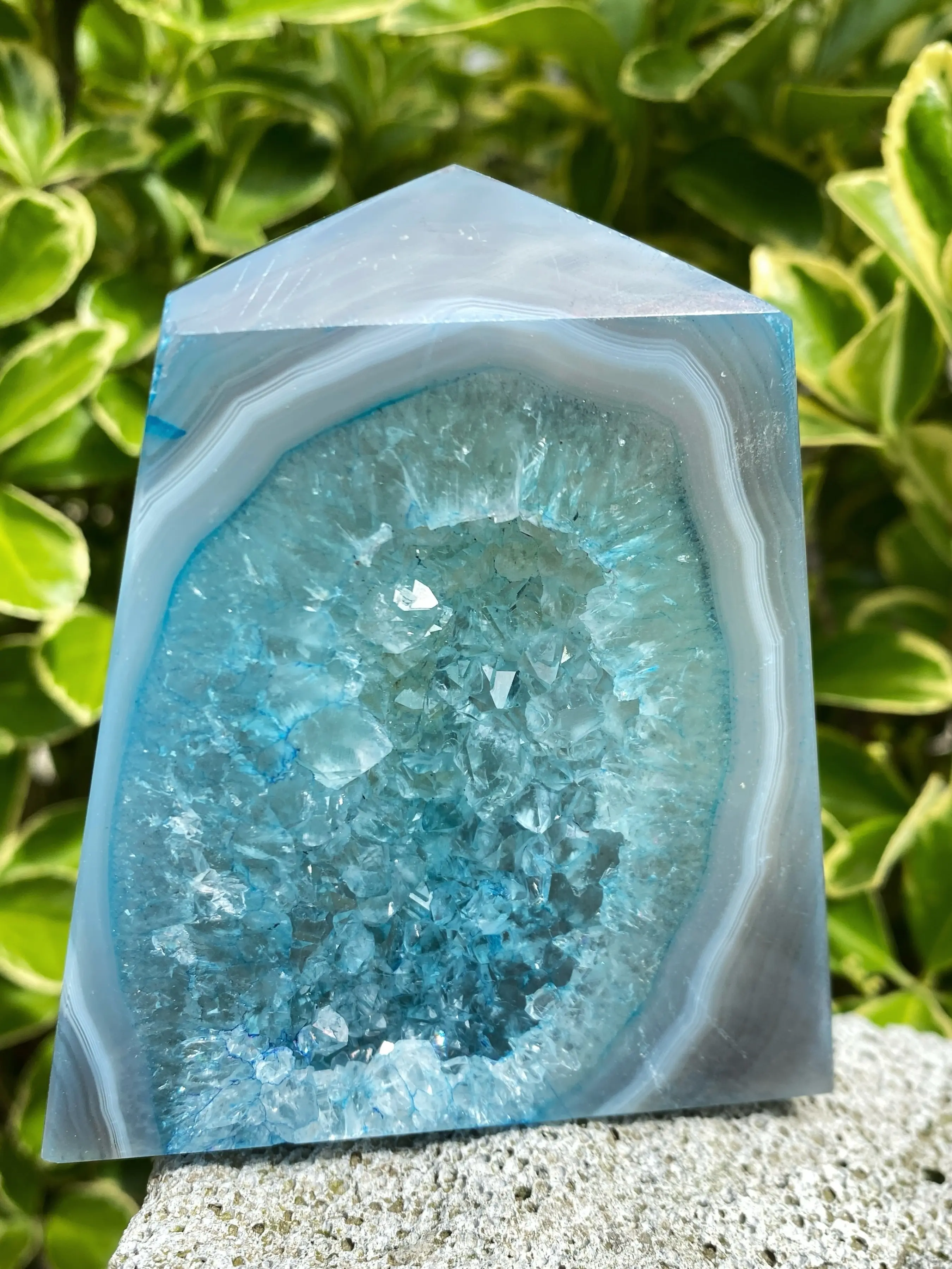 1pc Natural Crystal Blue Geode Agate Point, Perfect Gift for Friends and Family, Home Decor, DIY Decoration, Elegant and Unique Ornament, Crystal Ornaments