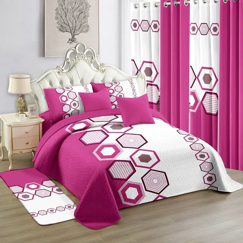 12-Piece Coordinated Bedroom Bundle Full Suite Bedspread Set, Vibrant Warm Yellow and White Floral Design, for Cozy Bedroom Decor