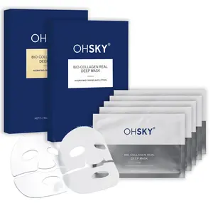 OHSKY Korean Bio-Collagen Real Deep Mask, Hydrating Overnight Hydrogel Mask, Pore Minimizing, Elasticity Improvement, 34g x5ea