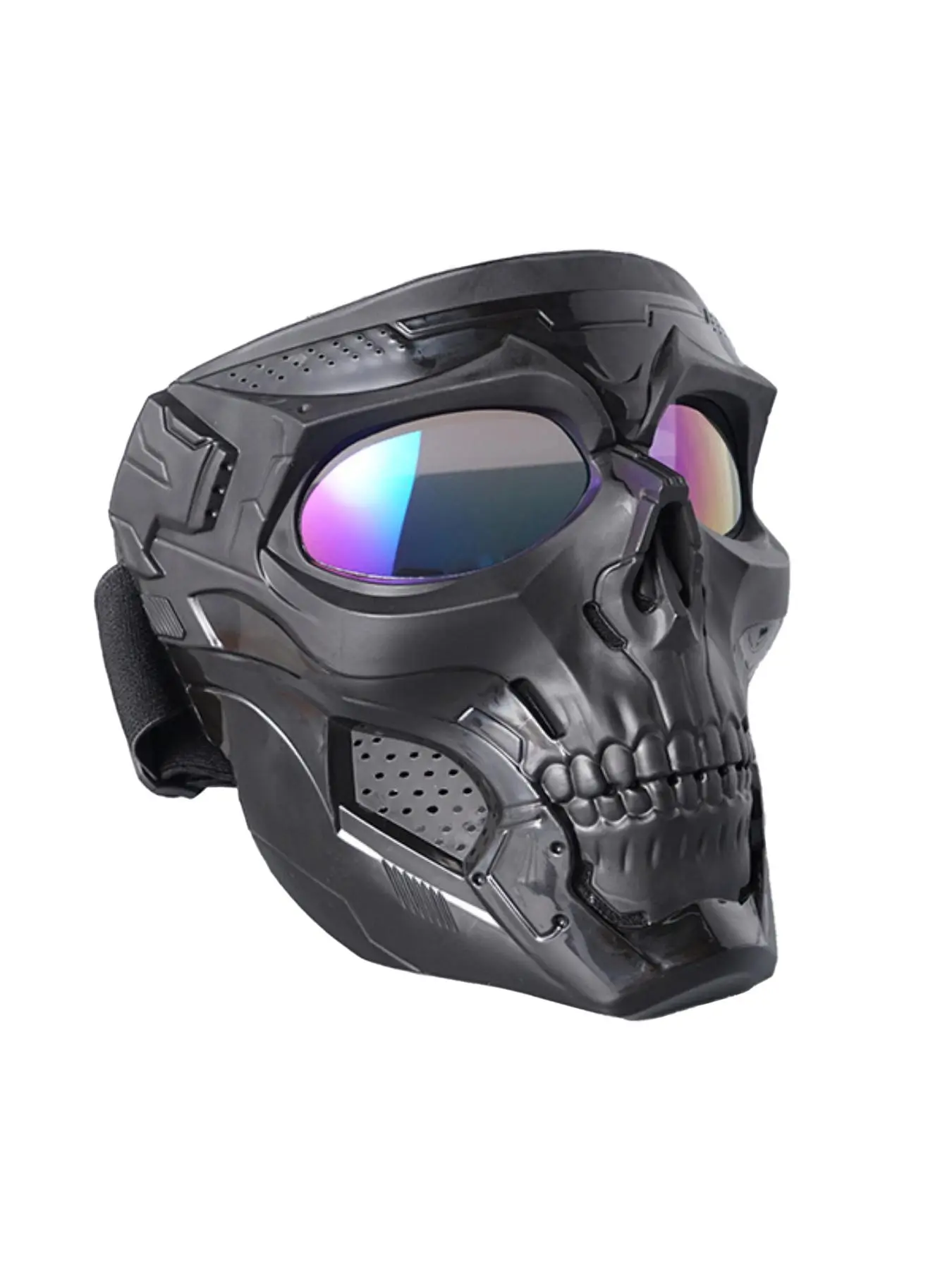 Motorcycle Goggles with Detachable Tactical Windproof Mask, Skull Design Face Mask, Sports & Outdoor Clothing Accessories, Protective Gear for Trail Riding and Cosplay