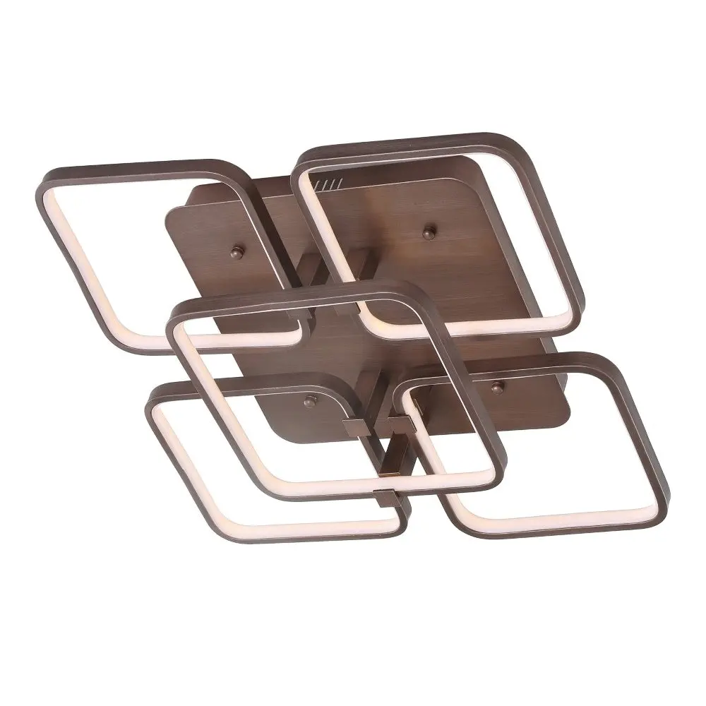 Sebastian 17.5" Integrated LED Metal Flush Mount Ceiling Light, Decorative Lights with Metal Frame, Geometric Glow, Hardwire Install for Indoor Use
