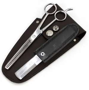 Jeffers Grooming Trim Kit #24412 – Professional Thinning Shears, Stripping Comb & Belt Case