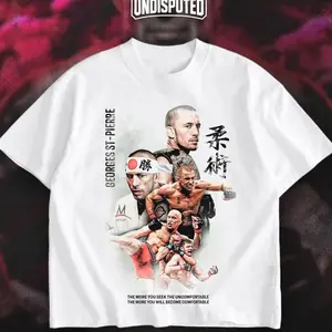 UNDISPUTED Georges St-Pierre Heavy Cotton UFC T-shirt MMA Fight Night Shirt Fan Apparel Classic Pump Cover Oversized Gift For Fans DTG Printed M74