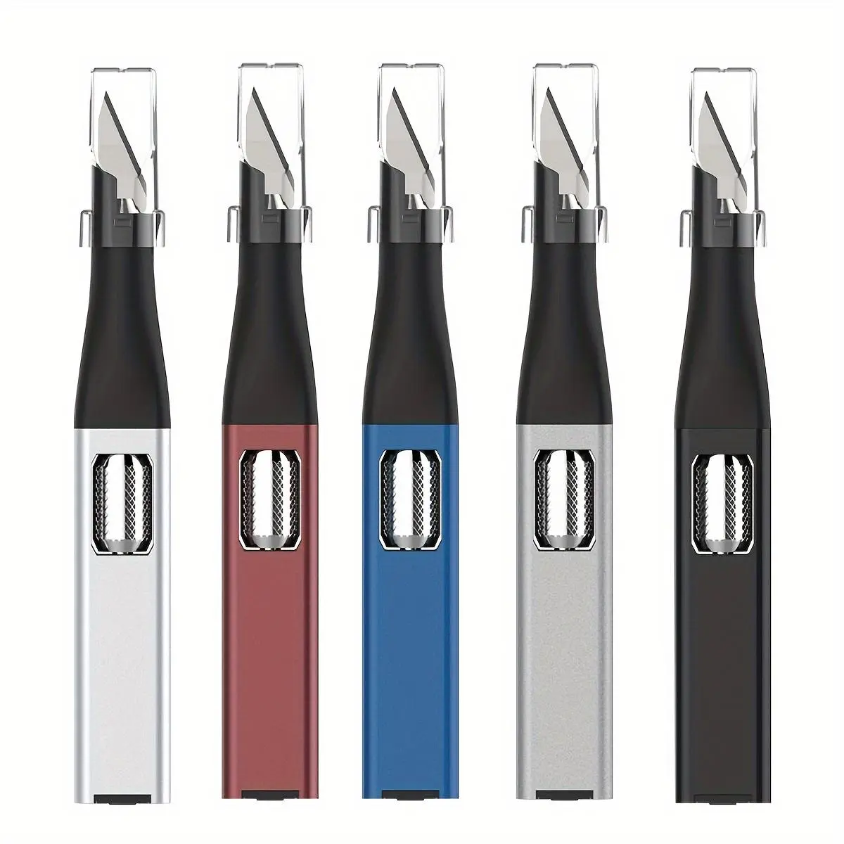T TOVIA 10-Blade Horseshoe Carving Cutting Knife Set, Aluminum Alloy Handle, Steel Blades, Painted Finish, DIY Craft Tool with Replaceable Blades, Non-Collapsible, Assembly Required