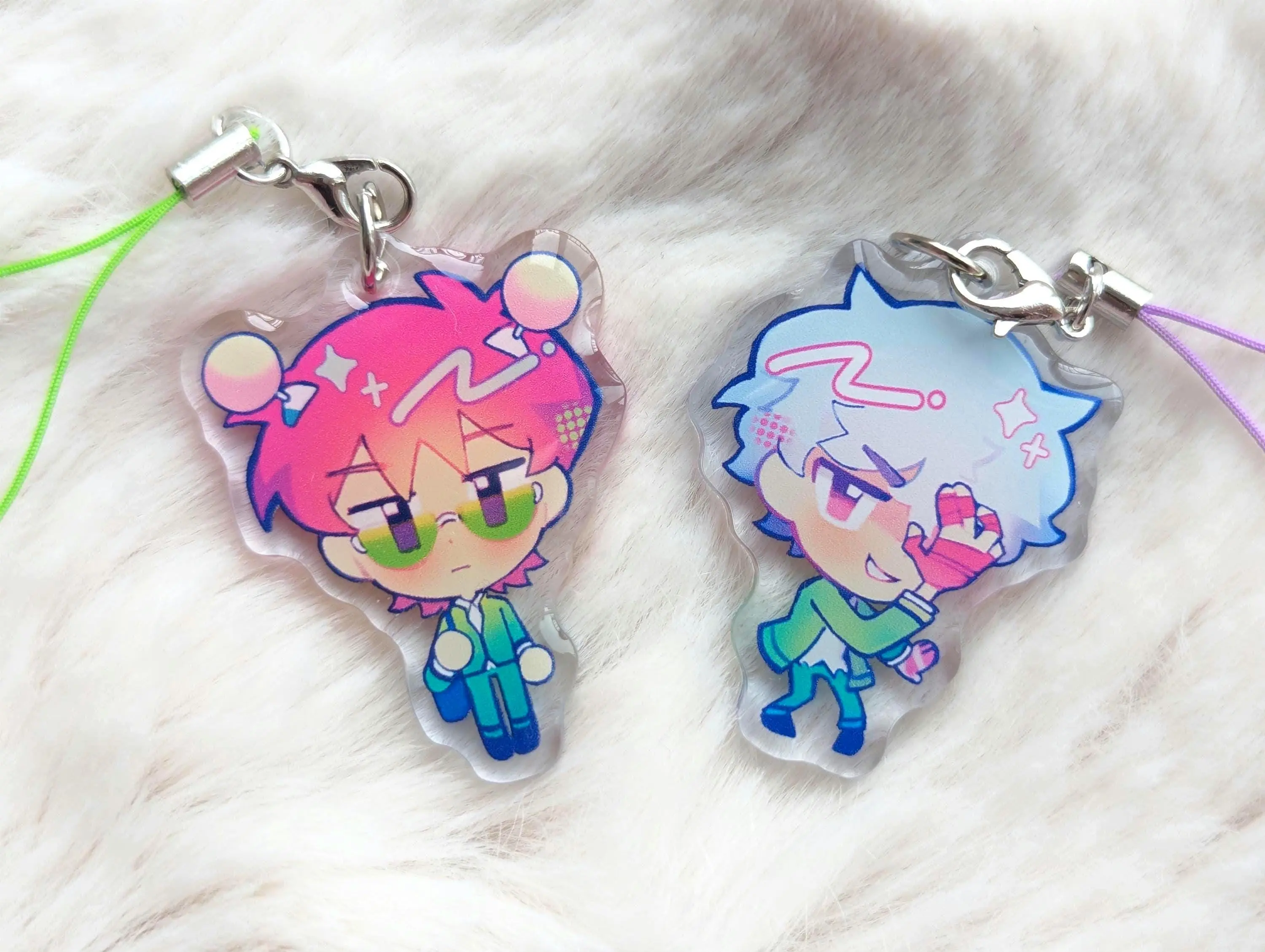 Saiki Kusuo no Psi-nan, Saiki K Phone Charm: Kusuo & Kaido, Chibi Acrylic Keychain, The Disastrous Life of Saiki K