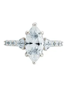 Sterling Silver Marquise & Trillion Ring