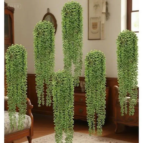 Artificial Hanging Succulents for Home Decor - 6 Pcs Faux Plants with Lifelike Design - Indoor Garden Greenery - Durable and Low Maintenance - Perfect for Wall and Shelf Display