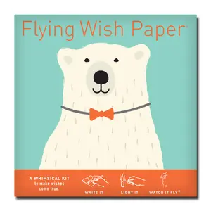 POLAR BEAR FORMAL WEAR Flying Wish Paper - Black-Tie Wishes with Arctic Cool | Creative Whimsical Kit with Writing Sheets, Launch Platforms & Pencil – Magical Wish Release Activity for Parties, Weddings & Celebration Fun