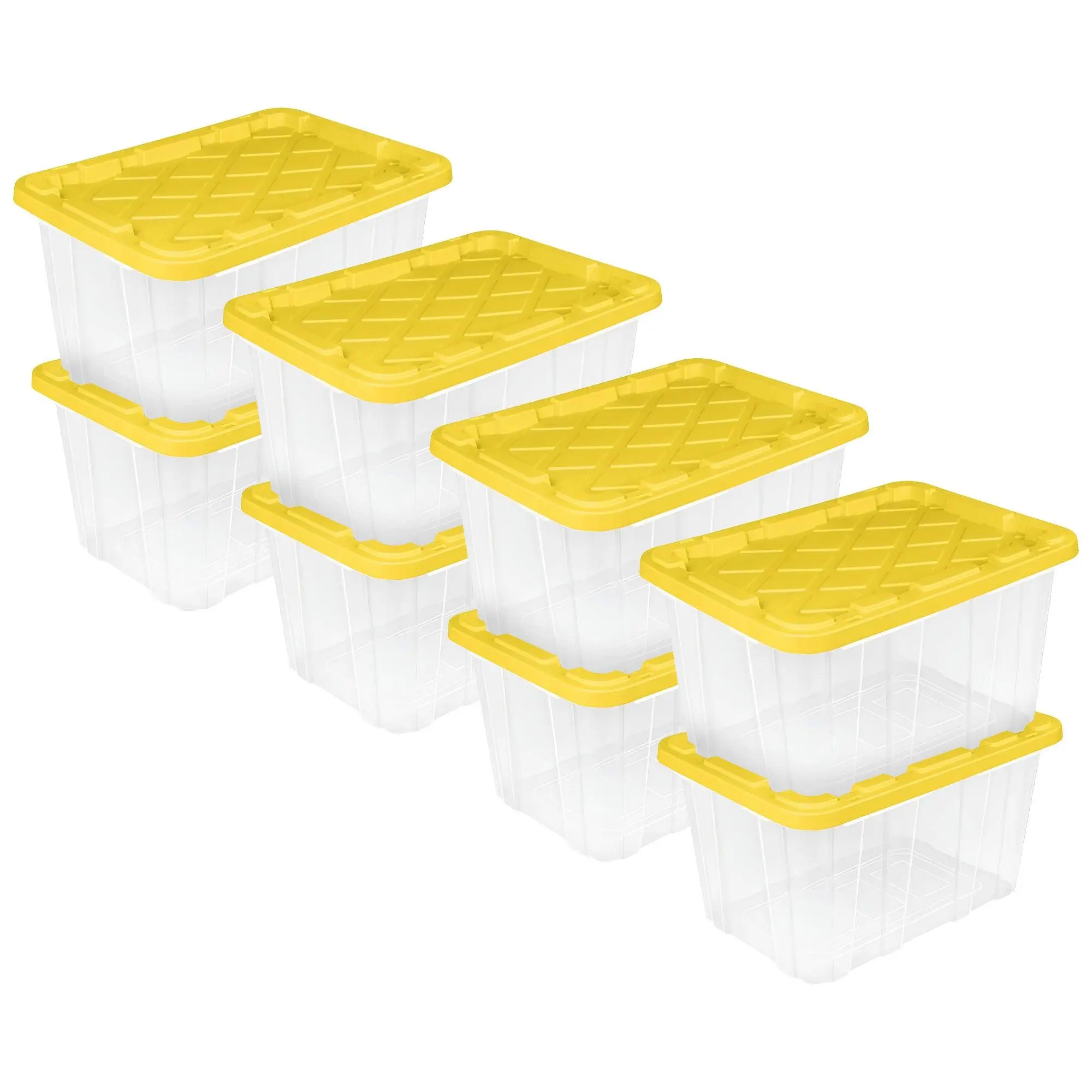 Sterilite Industrial Storage Box with Carrying Handles, 27 Gal, Yellow, 8 Pack Sterilite Industrial Storage Box with Carrying Handles, 27 Gal, Yellow, 8 Pack