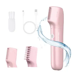 Akunbem Underarm Hair Trimmer for Women, Cordless Electric Trimmer for Wet & Dry Use, Includes 2 Comb Attachments, Multi-Directional Shaving for Sensitive Areas