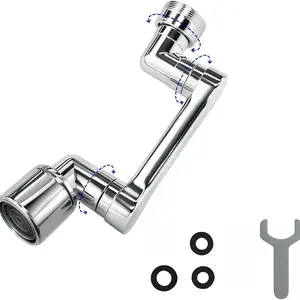 Metal Faucet Extender with 1440° Rotation Brass Aerator, Adjustable Sink Accessory for Kitchens & Bathrooms
