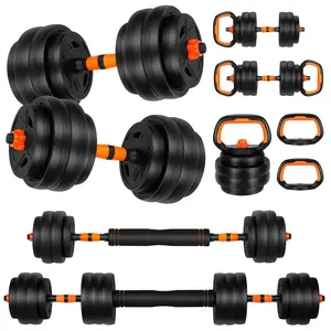 20lbs Adjustable Dumbbell Set with Connector, 5 in 1 Weight Dumbbell Set for Home Gym, Used as Barbell, Kettlebells, Push up Stand, Weight Plate