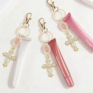 Stylish Lipstick Tube Keychain, Filled Cosmetic Container, Soft Squeeze Design, Ideal Gift for Women & Girls, Perfect for Travel