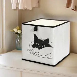 Cat Pattern Open Storage Box, Stackable Drawer Organizer, Durable Multi-Functional Design for Home Dorm Room Organization Under Bed Space Saving