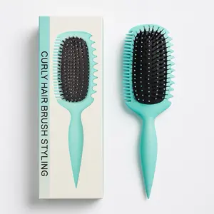 Curly Hair Detangling Brush – Reduce Pulling, Enhance Curl Pattern (4 Colors)  (Green/Black/Pink/Purple)