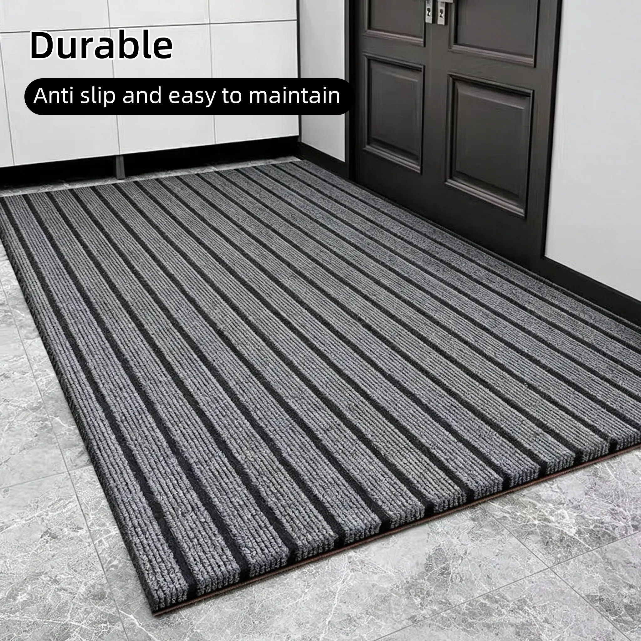 Absorbent Striped Door Mat, Non-Slip, Oil-Resistant, Washable Carpet, Ideal for Living Room, Bedroom, Kitchen, Simple and Cuttable Design, Absorbent Floor Mats, Non Slip Rug, Indoor Mat