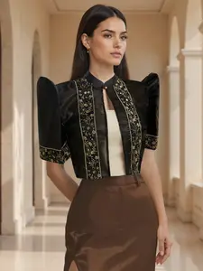 Modern filipiniana top Bolero Top for Women-Traditional Formal Occasions-Womenswear