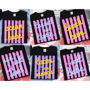 Custom Striped Summer Shirt, Beach Life Shirt, Sweet Summer Time, Neon Summer Vibes, Distressed Beach Shirt, Lake Pool River, Salty Shirt