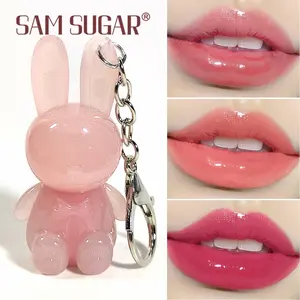 Sam Sugar Cute Bunny Lip Clay, Lipstick, Matte Finish, Long-Lasting Waterproof Lip Gloss, Suitable for All Skin Types, Party Gift Idea