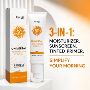 1/2/3 Pack Sunscreen to Prevent Sunburn and Tanning, Universal Tinted Face Moisturizer Broad Spectrum SPF 50 PA+++, Protector Solar Facial Con Color, Lightweight Hydrating Glow Cream, Water Resistant Non-Greasy Daily Skincare for All Skin Types
