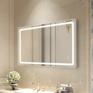 VEVOR LED Bathroom Mirror, 36" x 72" LED Bathroom Vanity Mirror with Frontlit and Backlit, Anti-Fog Memory Mirror with Lights, Stepless 3 Colors Temperature Dimmable Bathroom Mirror, Wall Mounted