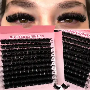 60D/80D/100D/120D/160D/200D DIY Eyelash Clusters 200pcs Mixed Lengths 12-20mm D Curl Dense Reusable Dramatic Lashes Easy to Use for Beginners Lash Extensions