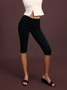 Cider Polka Dot Stretch Capri