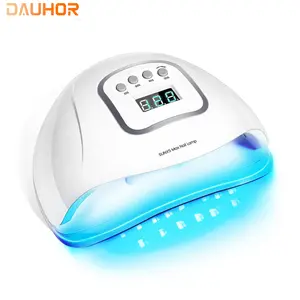 Dauhor UV LED Nail Lamp, 256W with 30 Lamp Beads, 4 Timing Modes, Smart Sensor, Detachable Magnetic Base & Portable Handle, for Salon & DIY Manicure Gel Curing