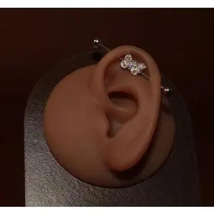 Steel 14G Bow Industrial Barbell  Jewelry For Ears