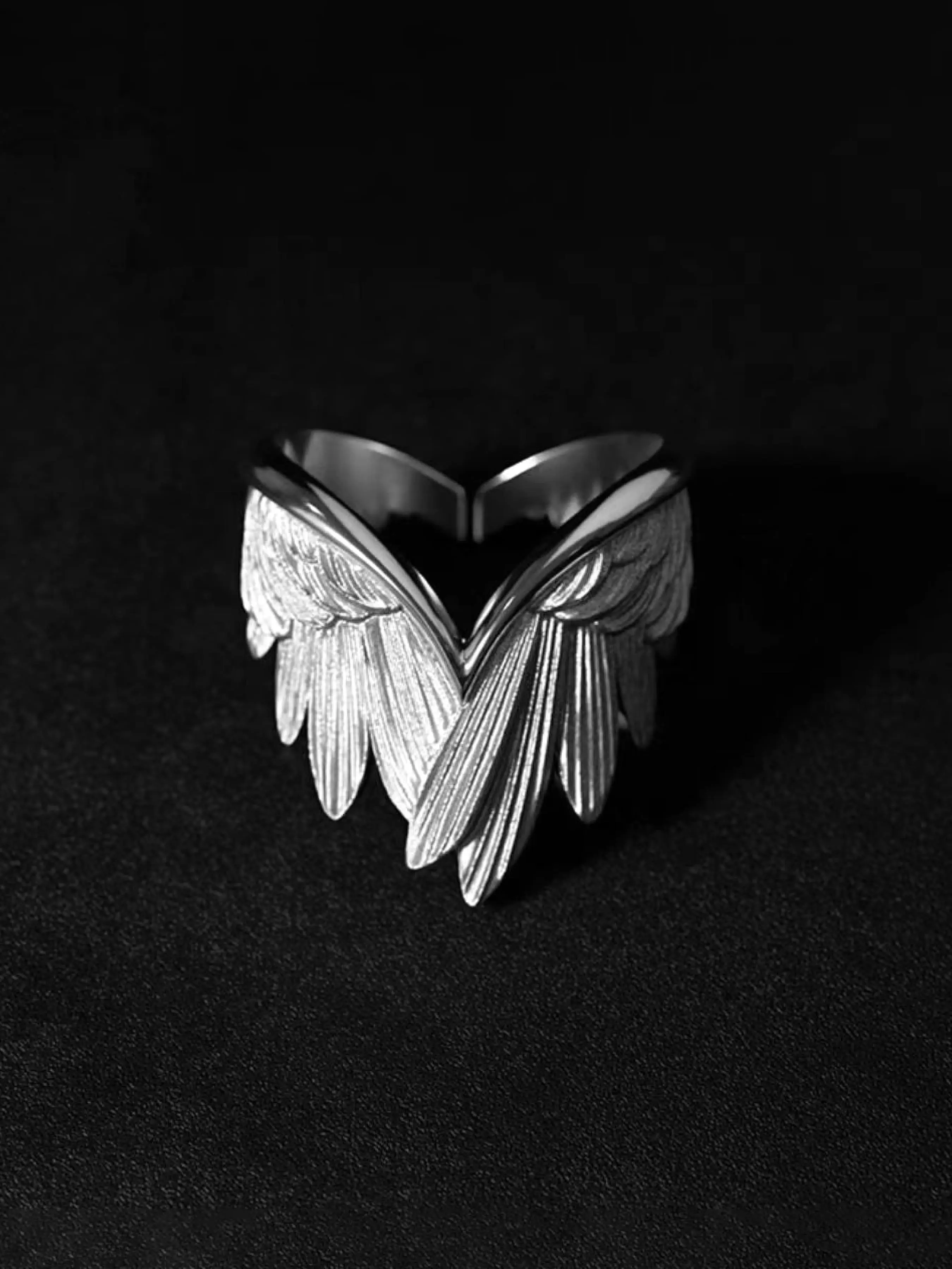 Creative Angel Wing Design Cuff Ring, Adjustable Open Copper Rings for Women & Men, Fashion Jewelry Accessories for Daily Wear, Exquisite Trendy Beautiful Rings