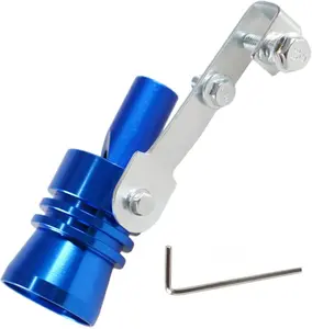 CNC Machined Universal Turbo Sound Pipe Whistle - 1 Pack Easy Mounting Muffler Sound Simulator, Tailpipe Noise Enhancer (XL Blue) for Vehicles, Car Accessories, Auto Parts Accessories, Car Stuff