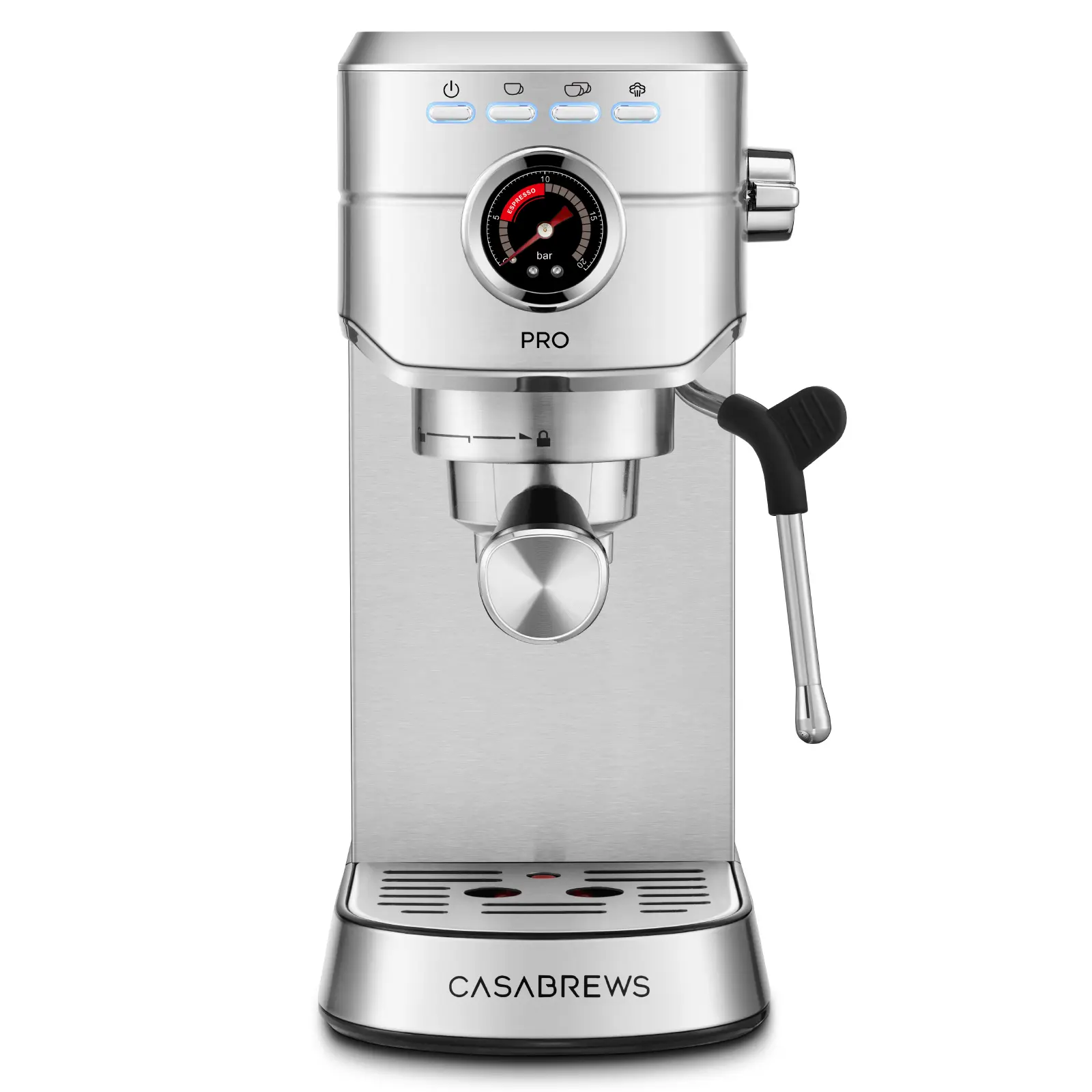 CASABREWS 5418 Pro 20-Bar Espresso Machine with Flashheat 5-Second Heat-Up, Pressure Gauge and Milk Frother