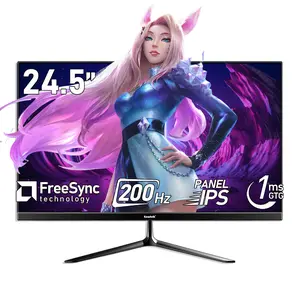 24.5 Inch IPS PC 200Hz Gaming Monitor, FHD 1080p Screen, 1ms Without Bezel, freesync, 99% sRGB, 178 ° Angle View, HDMI、DisplayPort, Compatible with Wall mounting 75 * 75MM - Black