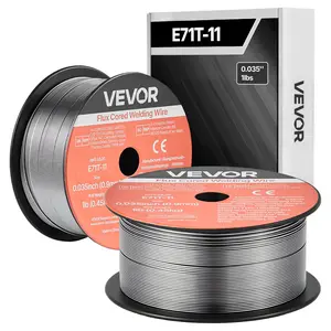 fathersdaygift  VEVOR Flux Core MIG Welding Wire, E71T-11 0.035-inch 1 LBS, Gasless Mild Steel Welding Wire with Low Spatter for All Position Arc Welding, Self-Shielded for Outdoor Use (Pack of 2 Rolls)