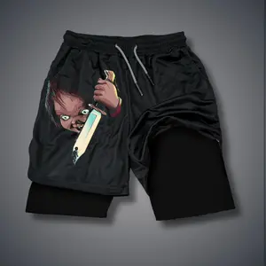 Ghost Face "Halloween" Gym Shorts summer men shorts for men jorts outfit men graphic shorts Double-layer sports shorts Comfortable short shorts summer