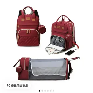 RsenFremior Large Diaper Bag with Changing Station, Foldable Diaper Bag Backpack with Bed