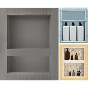 Tile Ready Shower,12"x16" Inner Size,16"x20" Outer Size,for Shower Wall,Waterproof and Ready-to-Tile Recessed Showers Shelf Niches Box for Remodel//Organization,Depth 4"