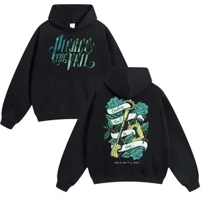 Unisex Pierce The Veil Band Cotton Hoodie, Autumn-Winter Thick Warm Retro Print, Casual Fit Menswear, Ins Street Style Outfit, Versatile Boyfriend Gift Top