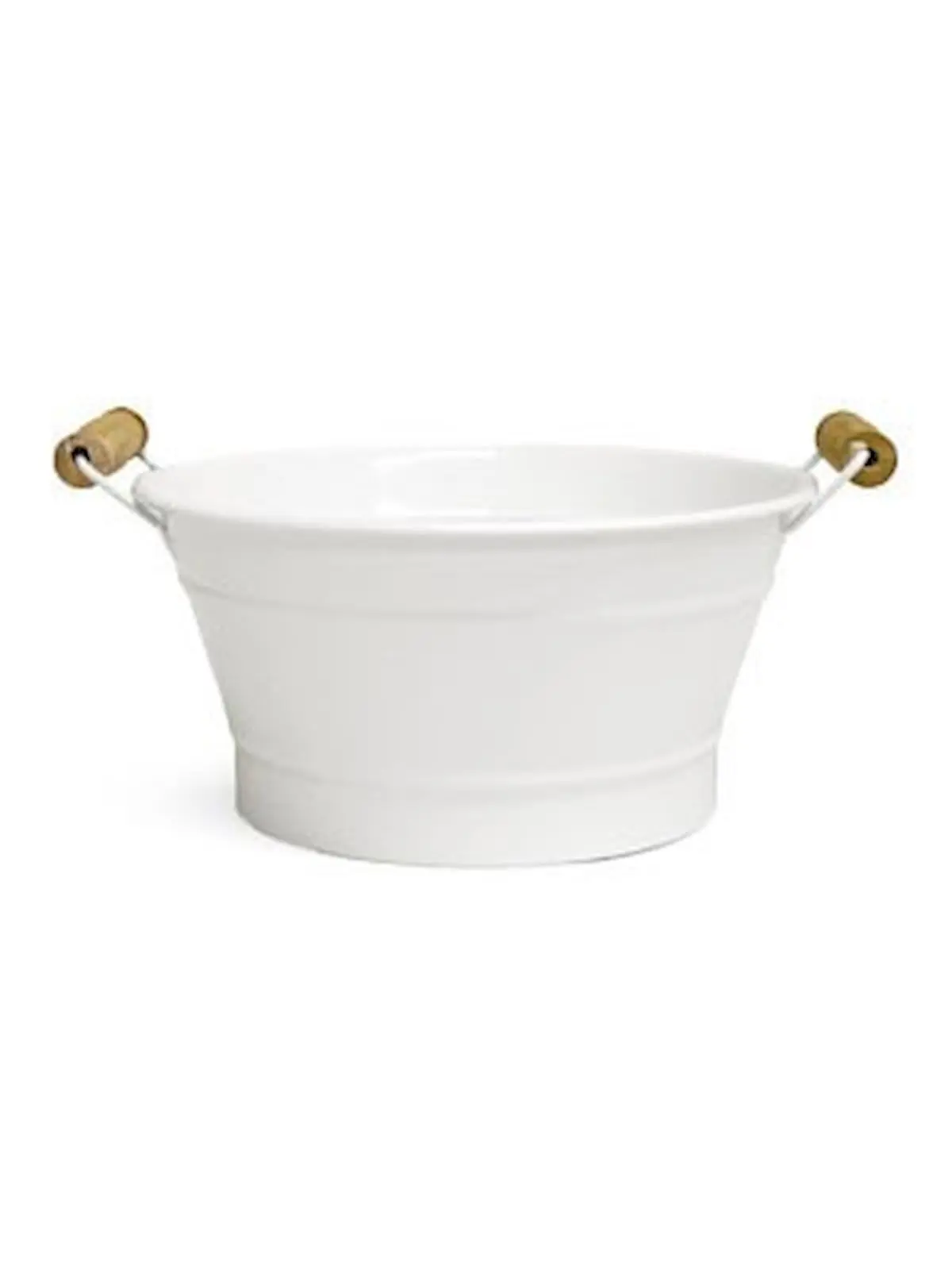 White Finish Metal Bucket