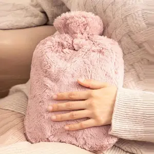 1pc 1000ml /2000ml Large Capacity Plush Hot Water Bag: PVC Material, Hand Warmer, Hot Compress Perfect for Bed