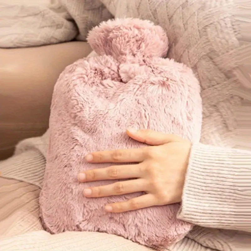 1pc 1000ml /2000ml Large Capacity Plush Hot Water Bag: PVC Material, Hand Warmer, Hot Compress, Warm Compresses, Heat Pack Perfect for Bed