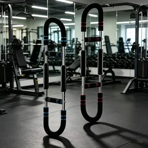 U-Shaped Arm Muscle Trainer with 60-110lbs adjustable resistance, skin-friendly foam grip. Targets forearms, biceps, chest, shoulders and inner thighs. No assembly needed, space-saving for home and dorm, helps build tight muscle lines