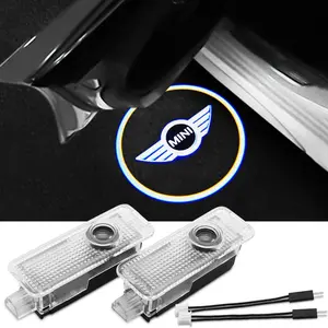 2PCS Car Welcome Light for Mini Cooper One S JCW Countryman Clubman R55 R56 R53 F56 F55 R60 R57 R58 R59 R60, White ABS Shell LED Projector Lamp, High Brightness Ghost Shadow Light, Easy Installation Auto Door Accessory
